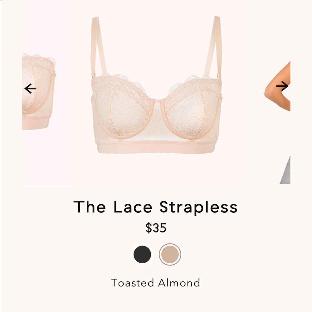NWT Strapless nude lace bra